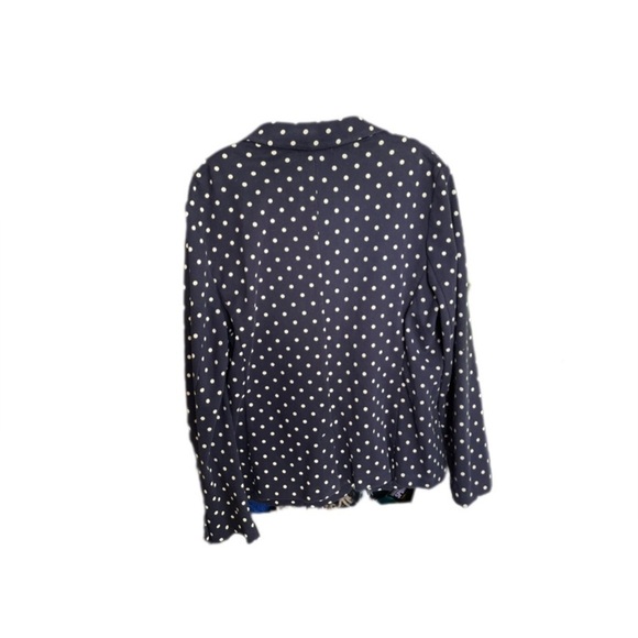 Talbots Navy White Polka Dot Blazer Jacket Women’s XL - Picture 4 of 10